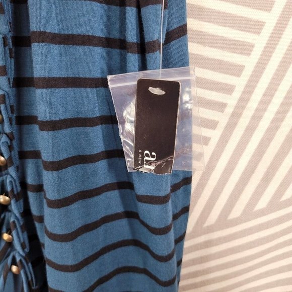 New Ana Plus Size 1X Shirt Top Tee T-Shirt stretch Cotton Stripe y2k scene kid - Picture 7 of 7